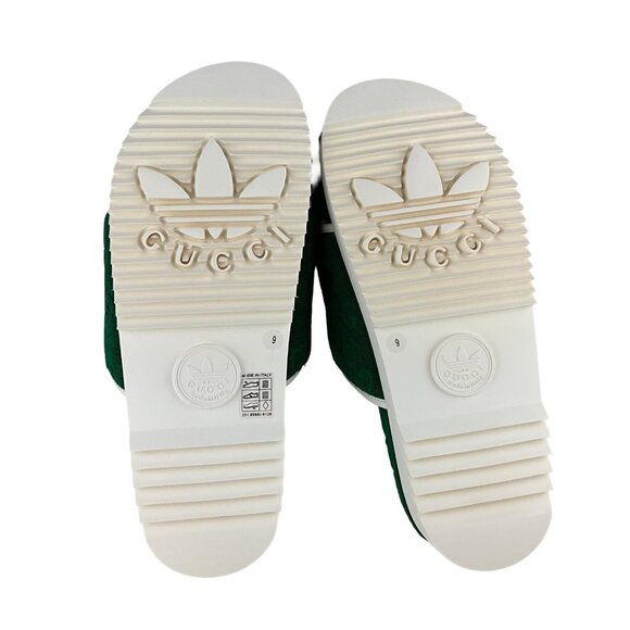 Gucci x Adidas Men\'s GG Platform Sandal Green Cotton Sponge Size 9